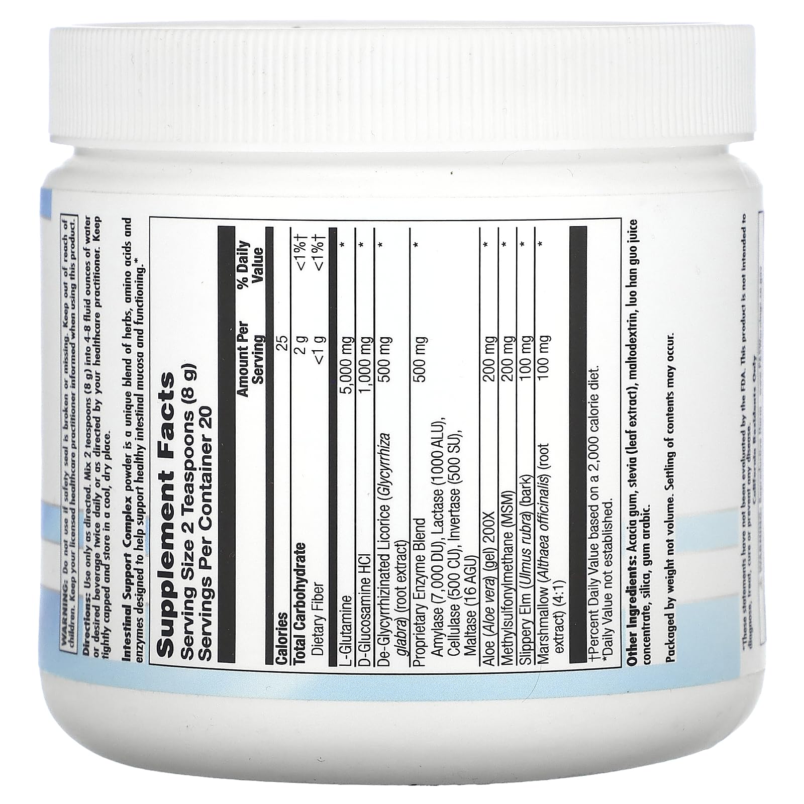 Nutra BioGenesis Intestinal Support powder dissolves easily in a cup for gut health
