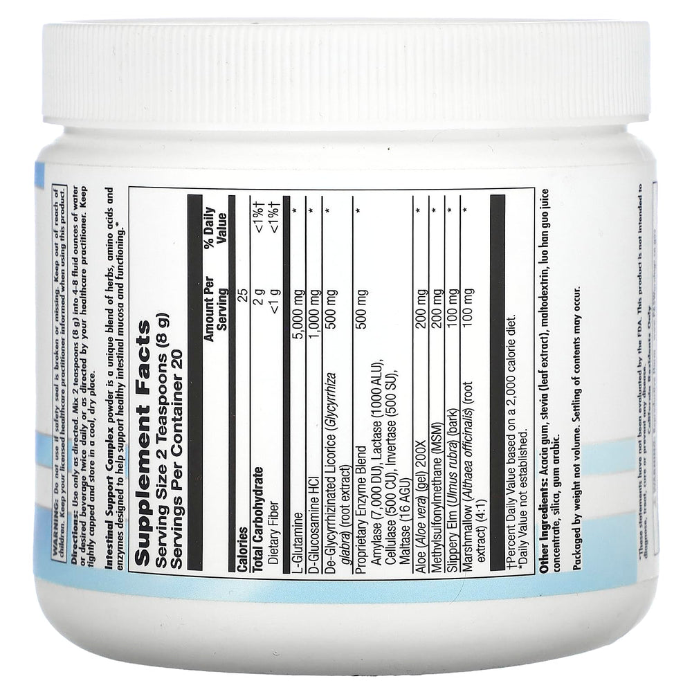 Nutra BioGenesis Intestinal Support powder dissolves easily in a cup for gut health