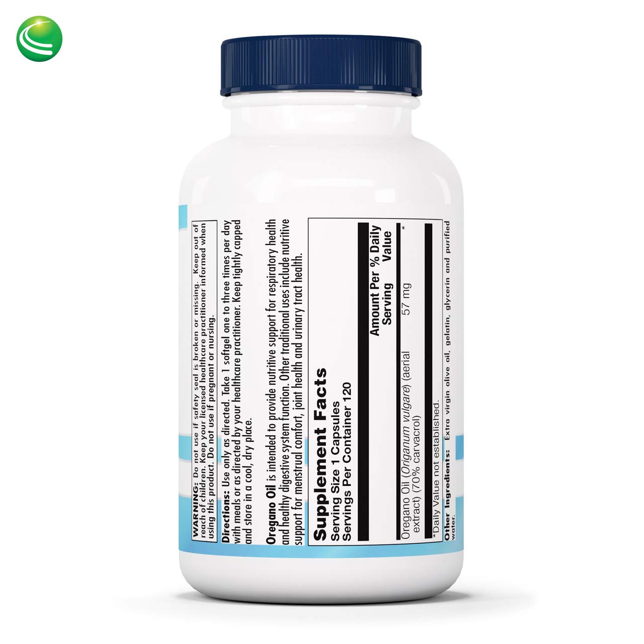 Close-up of Nutra BioGenesis oregano oil softgel capsules for easy daily use.