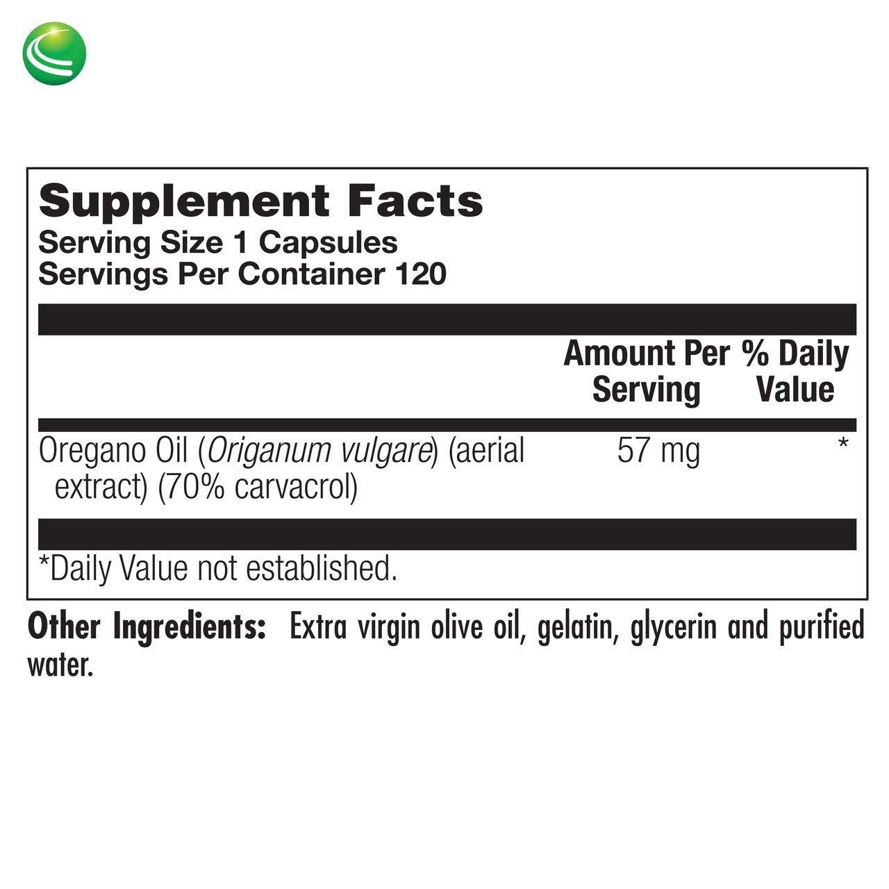 Nutra BioGenesis oregano oil softgel capsules shown for everyday herbal support.