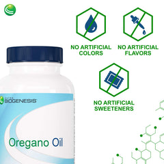 Seasonal-use scene with Nutra BioGenesis oregano oil softgels for balance.