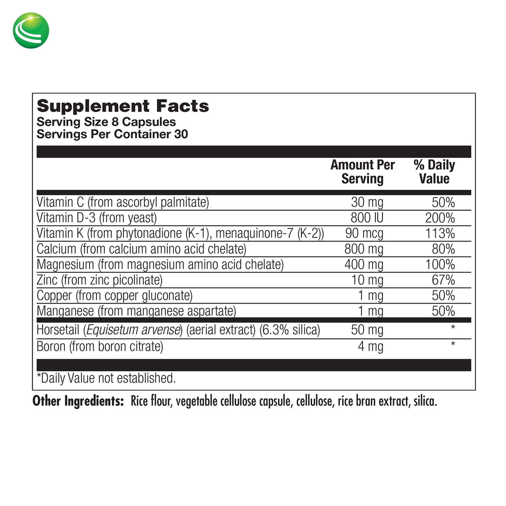 Nutra BioGenesis Osteogenesis mineral blend close-up shows calcium and magnesium for strong bones