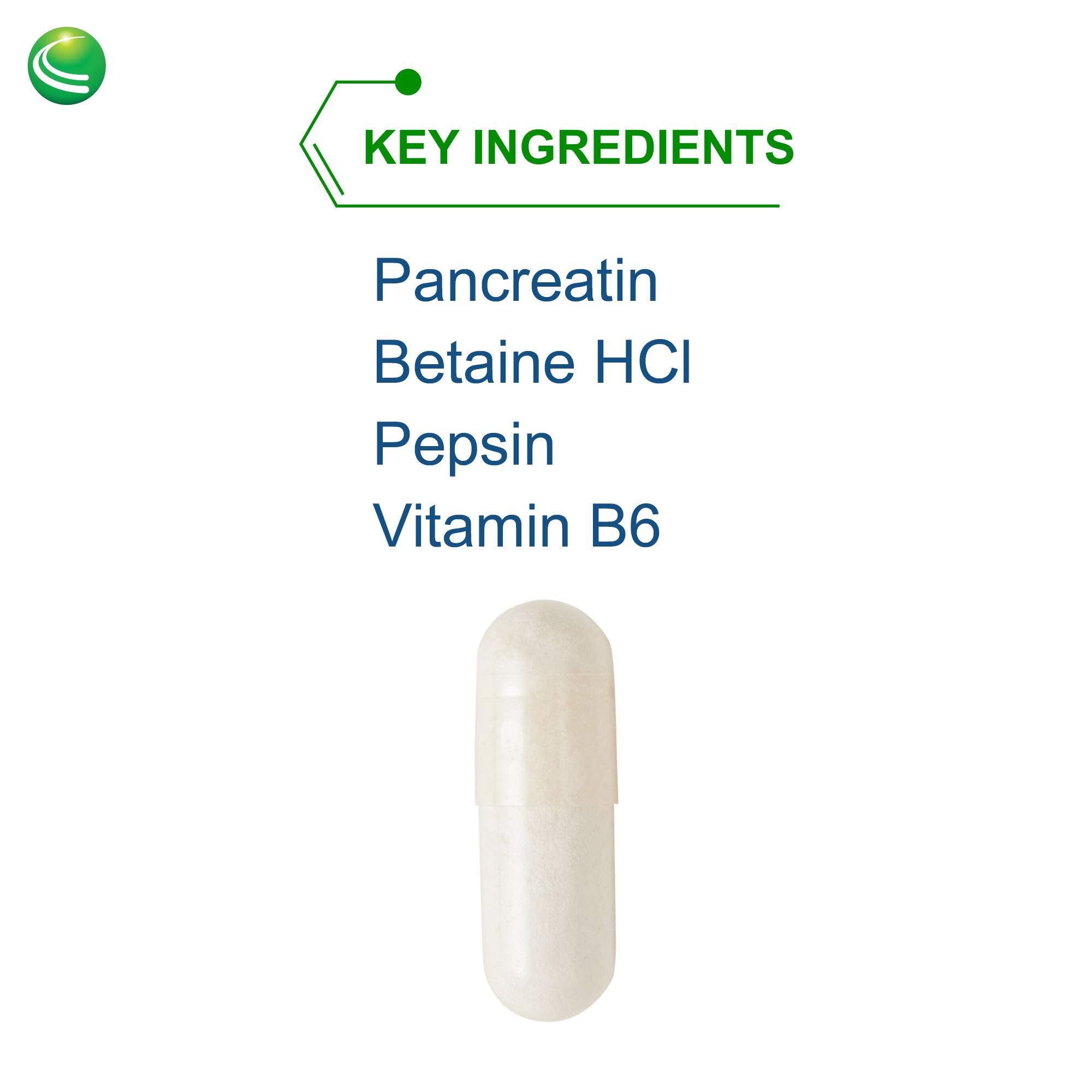 Nutra BioGenesis PanZyme label highlighting betaine HCl and pepsin benefits