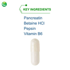 Nutra BioGenesis PanZyme label highlighting betaine HCl and pepsin benefits