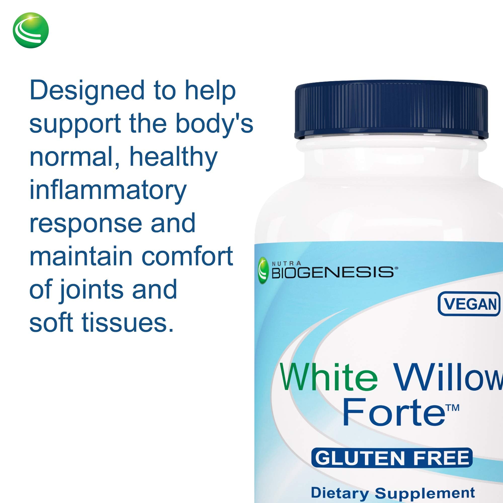 Nutra BioGenesis White Willow Forte ingredients include boswellia and other botanicals.