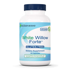 Nutra BioGenesis White Willow Forte bottle with label signaling digestive support.