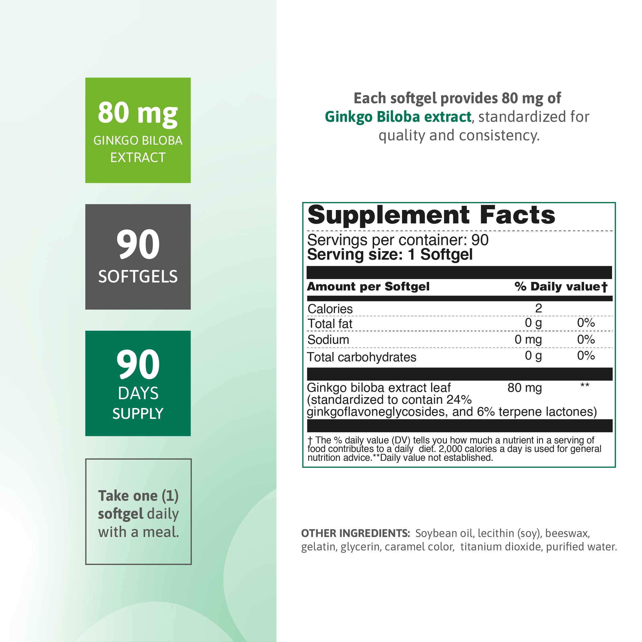 Nutra Nutrition Ginkgo Biloba softgels for easy daily brain health support.