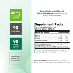 Nutra Nutrition Ginkgo Biloba softgels for easy daily brain health support.