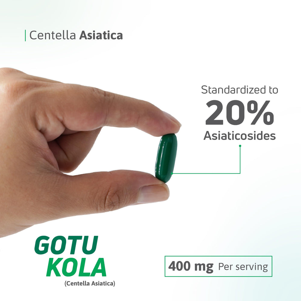 Nutra Nutrition Gotu Kola bottle in a workspace suggesting focus.