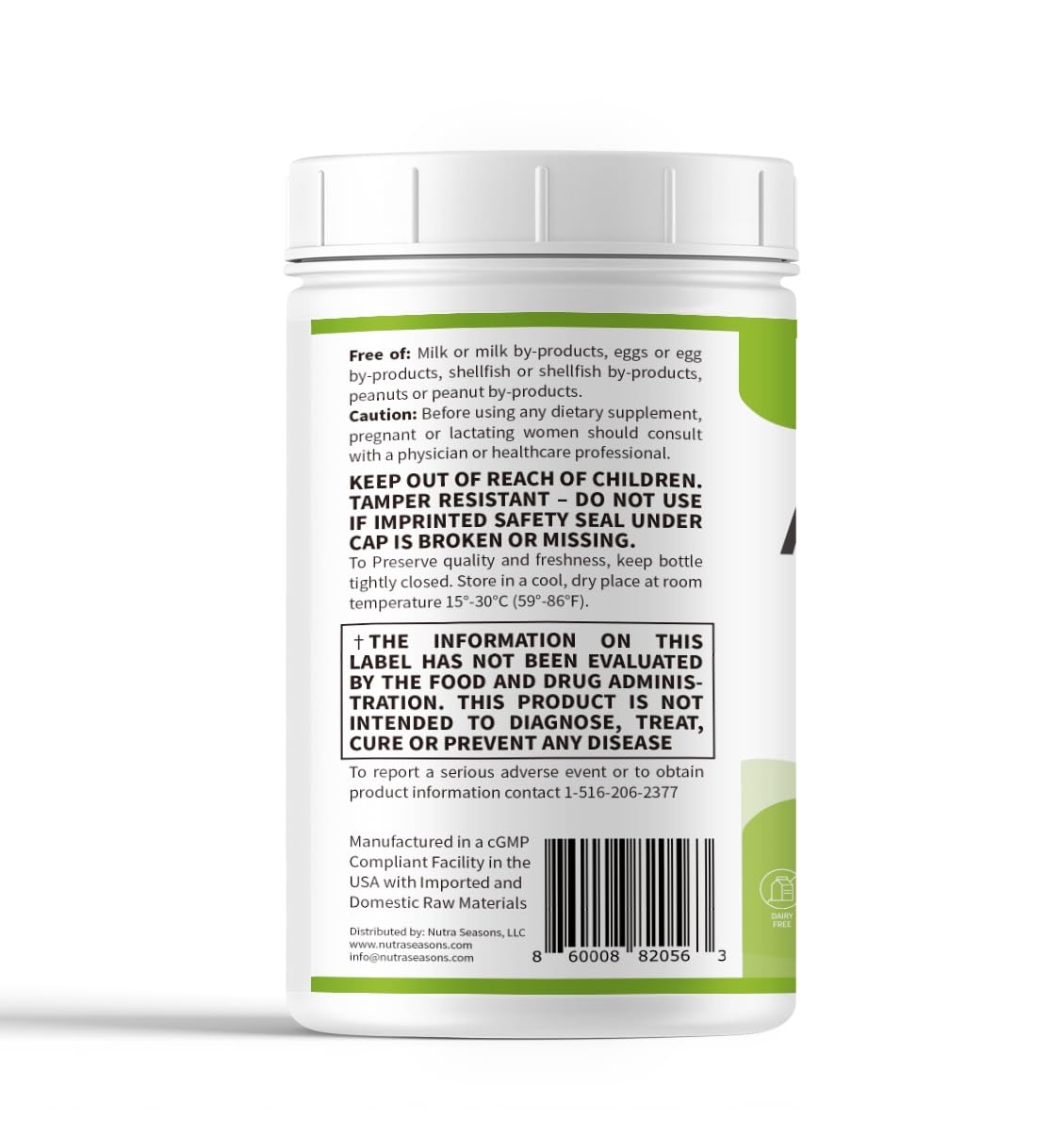 Nutra Seasons Superfood Greens canister suggests antioxidant-rich mix for overall vitality.