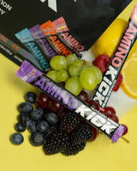 NutraBio Amino Kick powder pack ready for workouts.