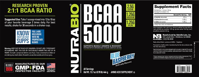 Scoop of NutraBio BCaa 5000 mixed in water illustrating intra-workout mixability