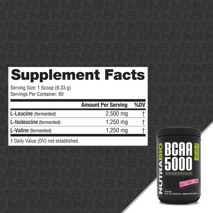 NutraBio BCAA5000 Watermelon being stirred in water for intra-workout refreshment.