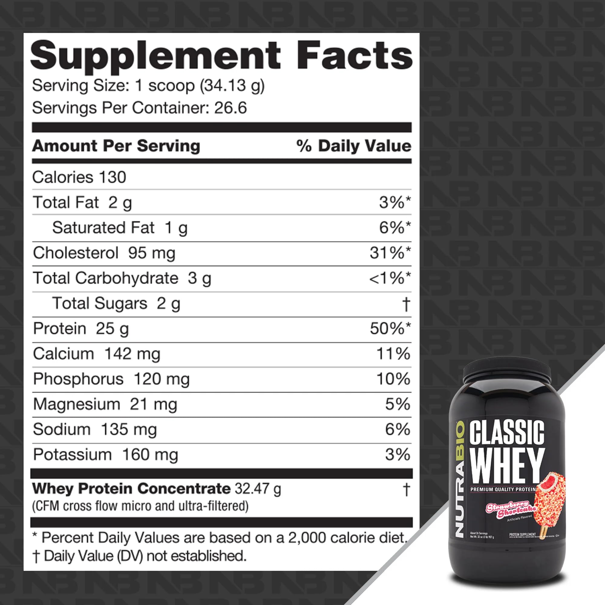 NutraBio Classic Whey dissolved in milk shows creamy texture.