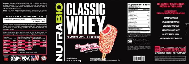 NutraBio Classic Whey ready-to-shake mix suitable for workouts.