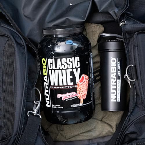NutraBio Classic Whey label closeup highlights clean ingredients and no fillers.