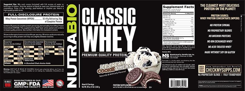 NutraBio Classic Whey third-party testing seal signaling quality assurance