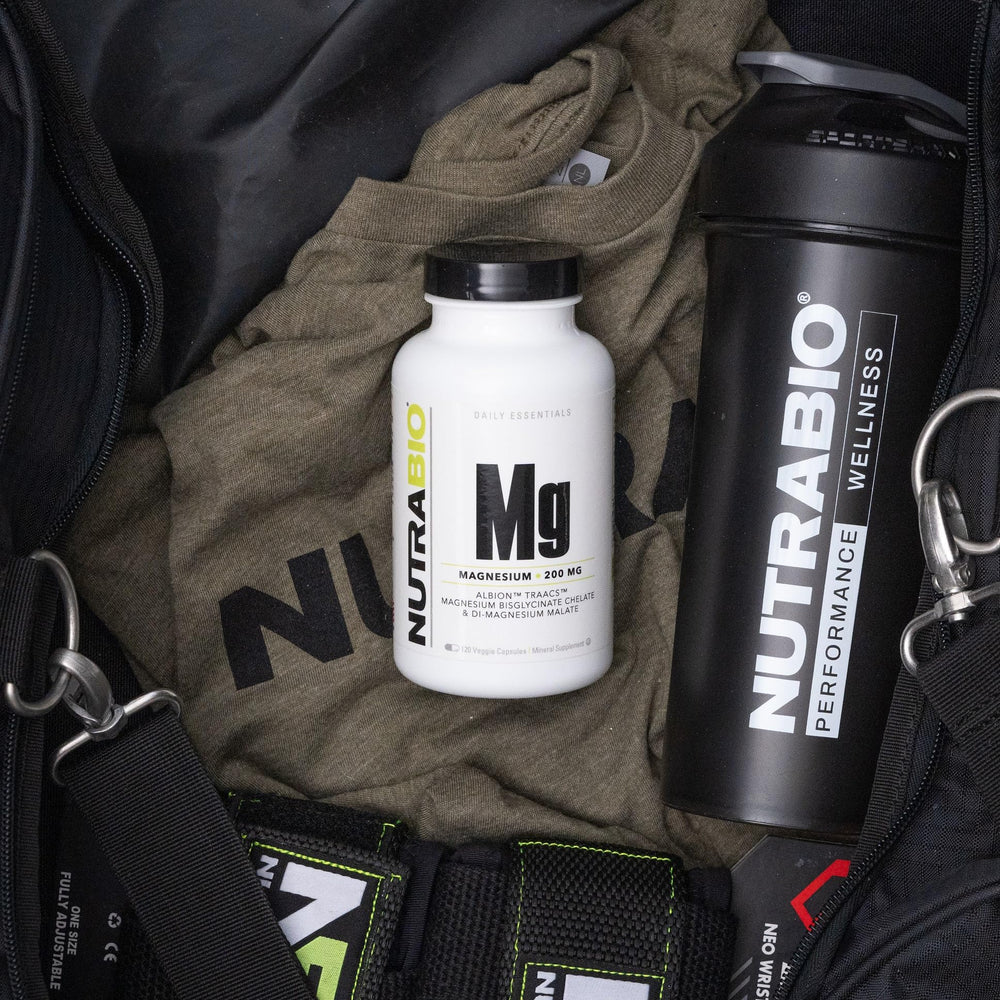 NutraBio Magnesium D-Magnesium Malate bottle showing balanced absorption and daily use