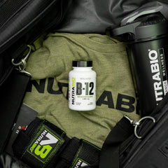 NutraBio Methyl B-12 packaging with third-party testing badge