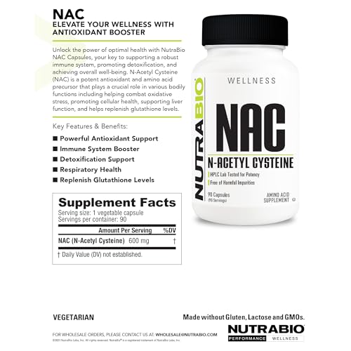 NutraBio NAC box and bottle set for display.