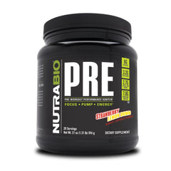 NutraBio PRE Workout Old Formula bottle close-up highlighting sustained energy