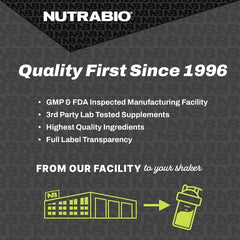 Close-up of NutraBio creatine monohydrate shows smooth micronized texture for effortless mixing.
