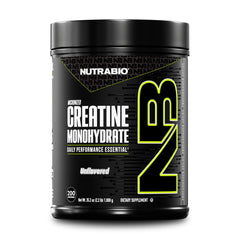 NutraBio creatine monohydrate bottle for workouts and strength