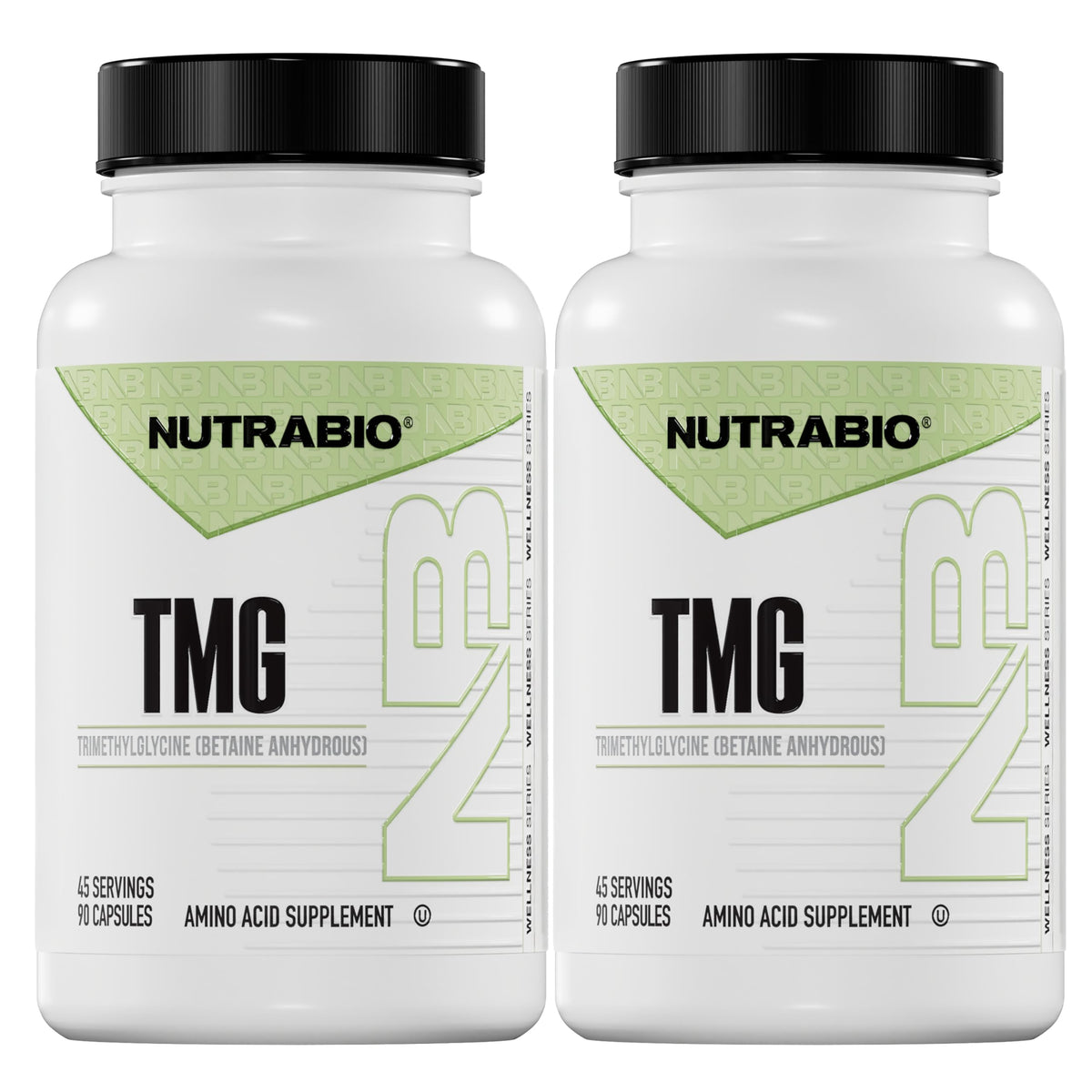 NutraBio TMG bottle front, ideal for daily methylation support.