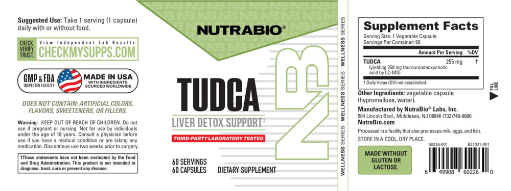 NutraBio Tudca capsules being poured into a hand for easy use