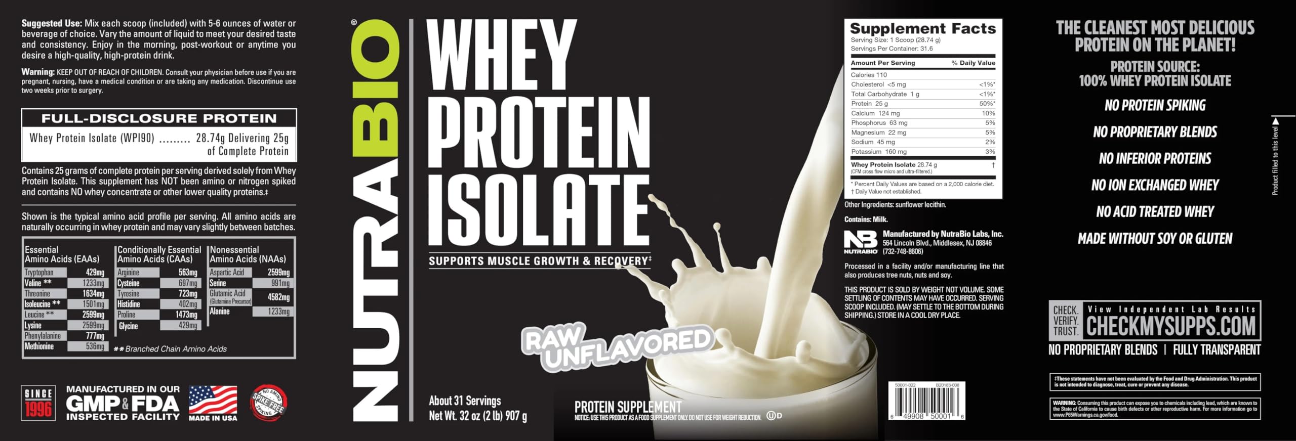NutraBio Whey Isolate on kitchen counter ready for daily use.