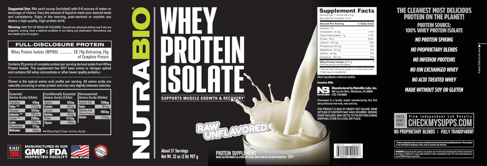 NutraBio Whey Isolate on kitchen counter ready for daily use.