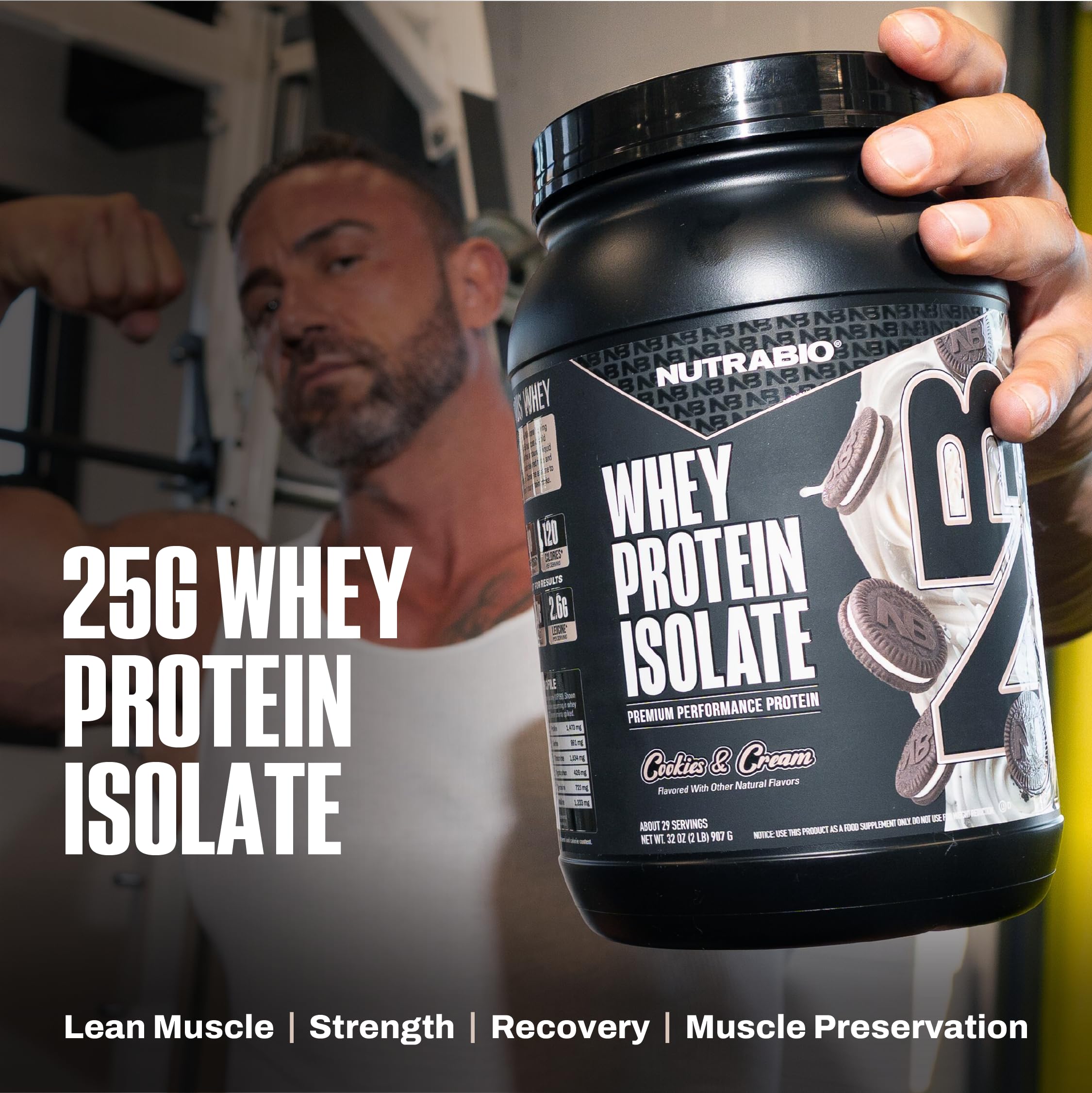 NutraBio Whey Isolate prepared shake in glass with creamy texture