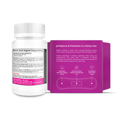 NutraBlast boric acid suppositories used nightly to support intimate balance