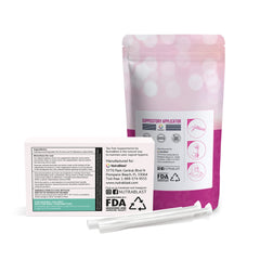 NutraBlast Tea Tree Oil Vaginal Suppositories with applicators packaged kit for convenient hygiene.