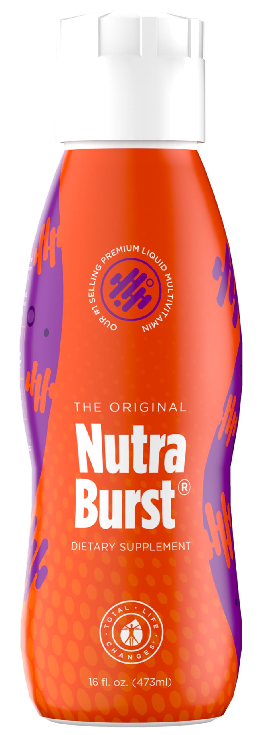 NutraBurst liquid multivitamin bottle pour supports daily nutrition