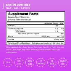NutraChamps Biotin Gummies berry flavor close-up for daily hair health benefits.
