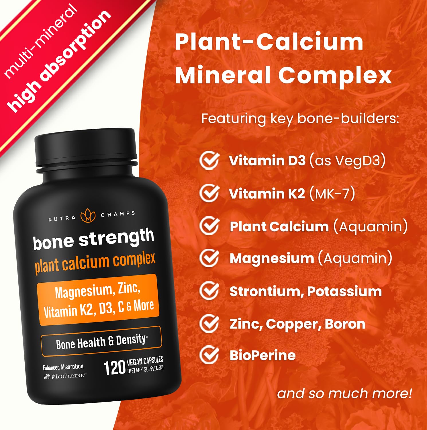 NutraChamps Calcium image highlights plant-sourced ingredients from Iceland