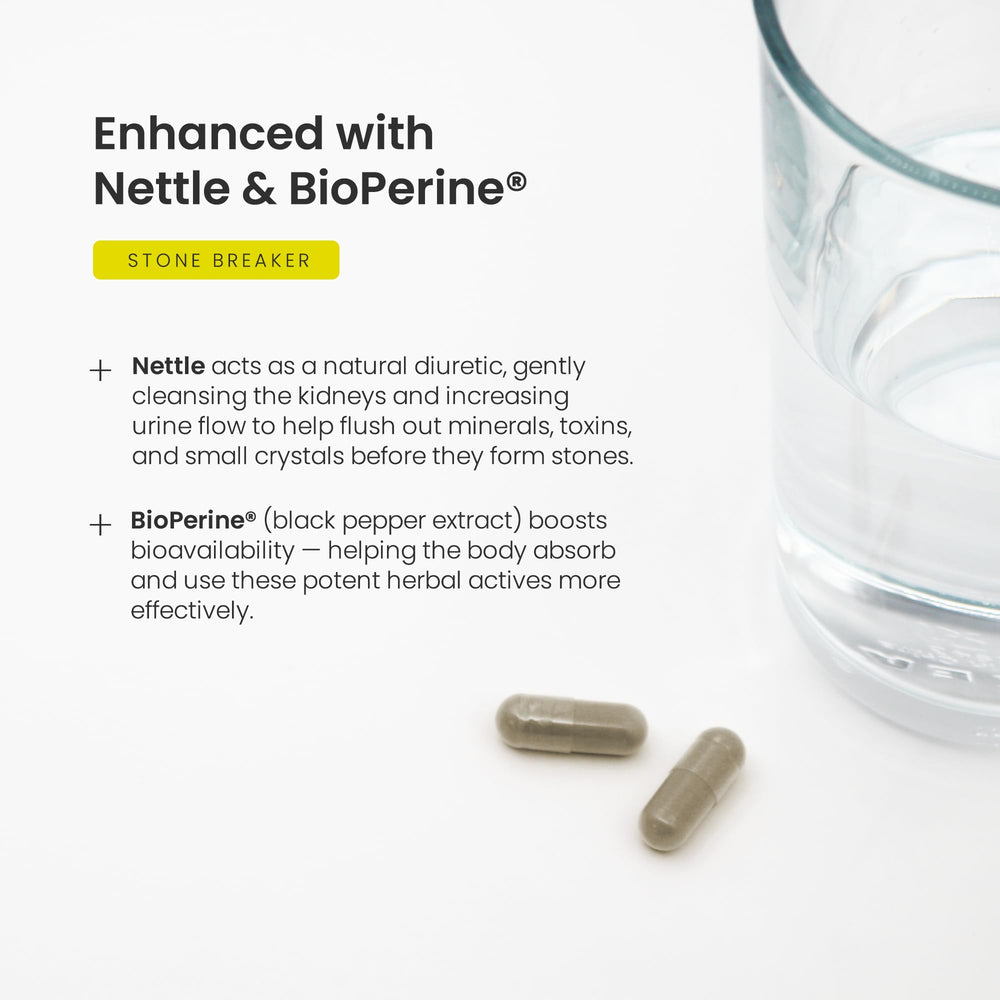 NutraChamps Stone Breaker herbal blend with nettle leaf supports cleansing routines.