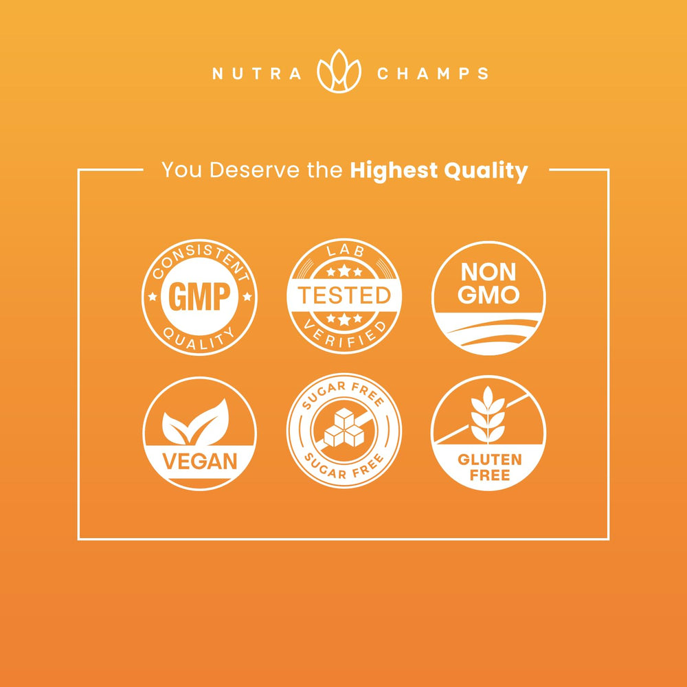 NutraChamps Kids Vitamins peach flavor gummies for healthy development.