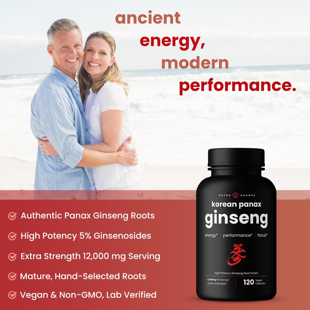 Capsules close-up from NutraChamps ginseng reveal a robust, extra-strength ginsenoside profile.