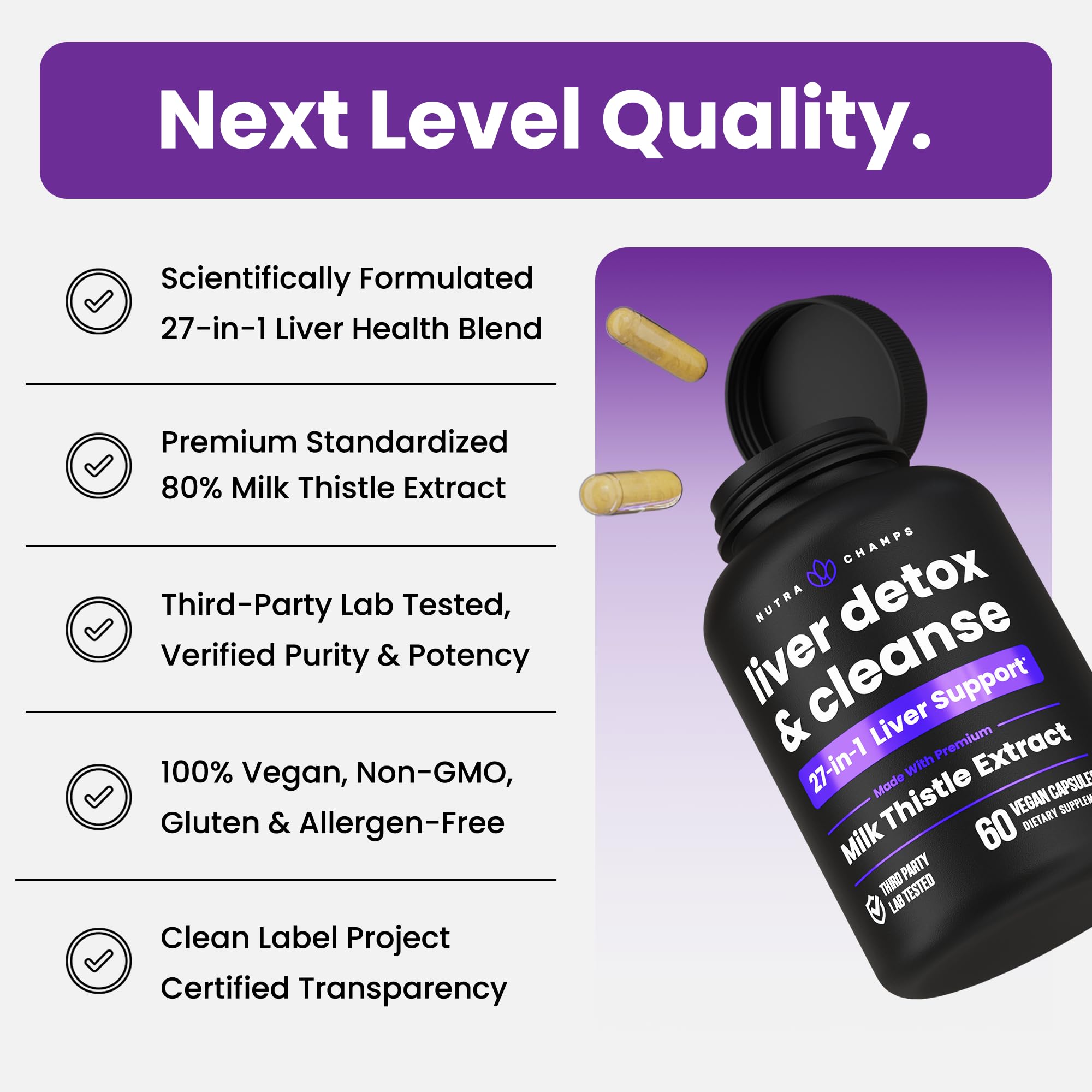 One capsule daily usage with water in routine.