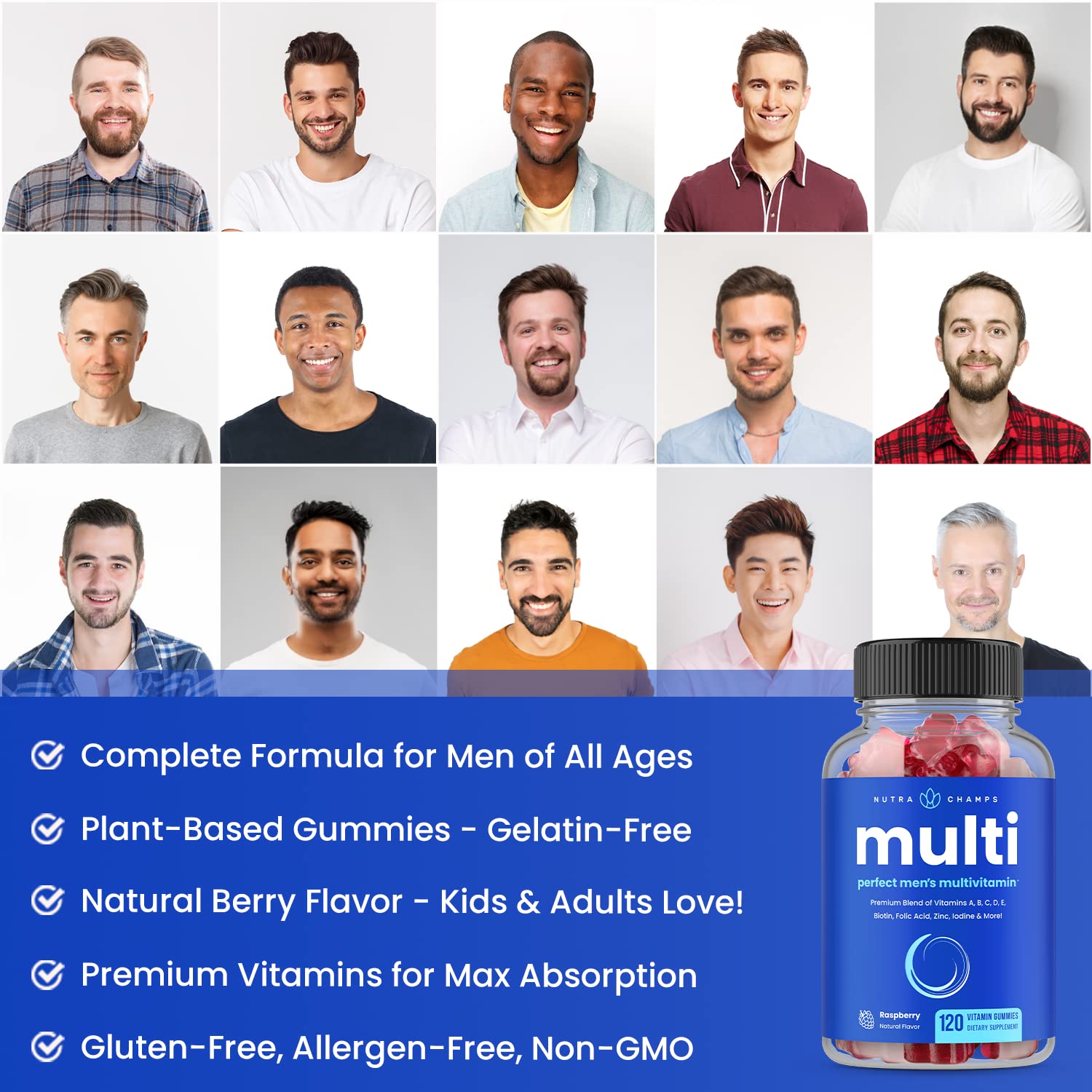 NutraChamps two-pack box emphasizes value and convenience for men