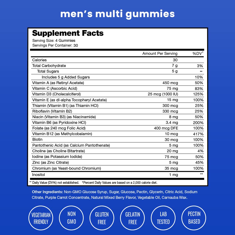NutraChamps bottle side angle showing ingredients and berry flavor