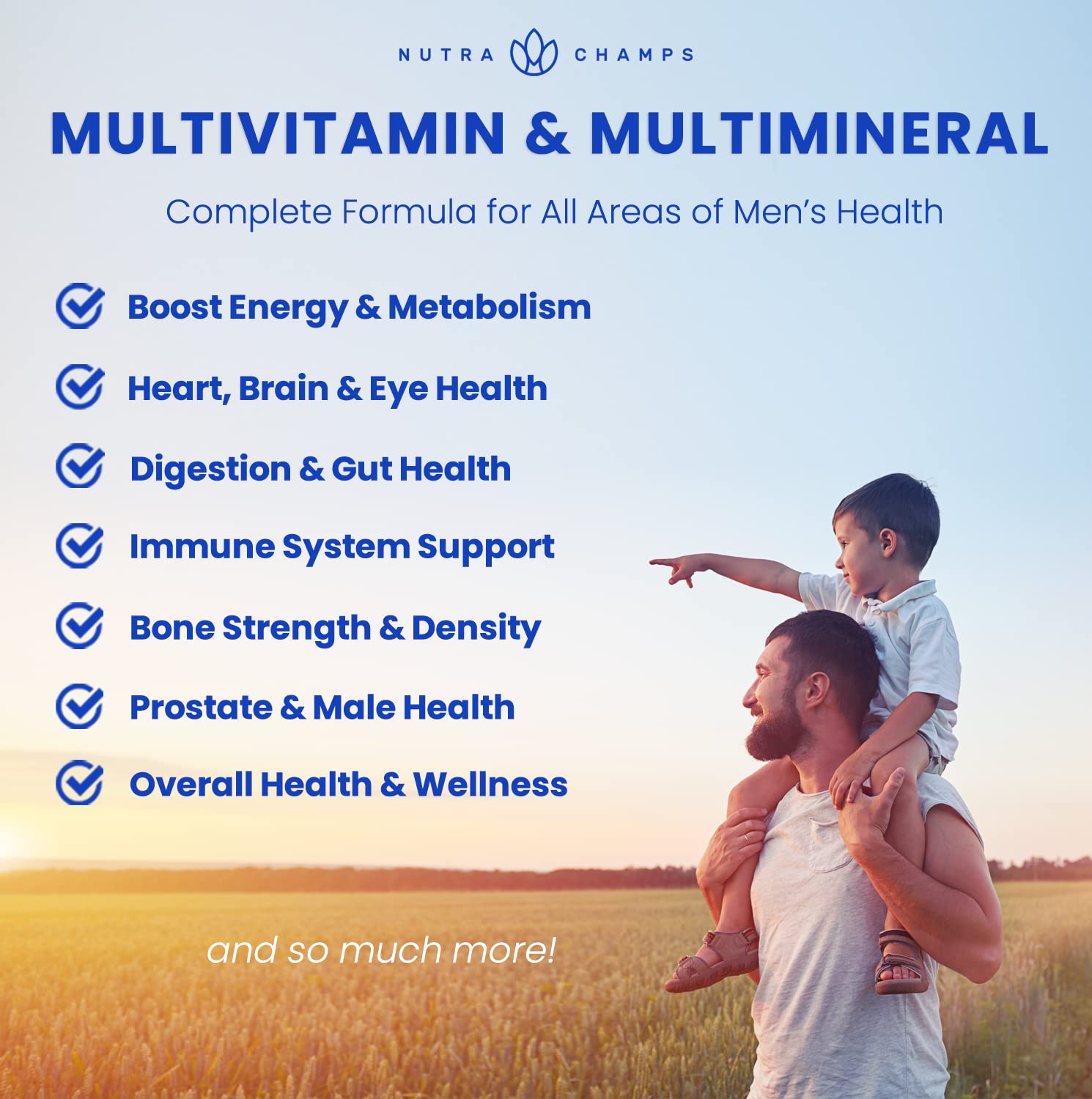 NutraChamps ingredient panel highlighting vitamins and minerals