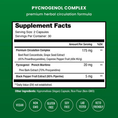 NutraChamps Pycnogenol capsules arranged for daily antioxidant support.