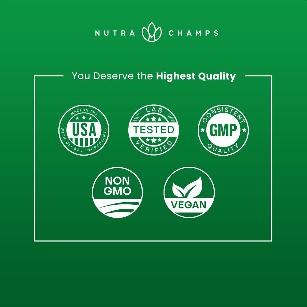 NutraChamps Pycnogenol product box and capsules for daily use.