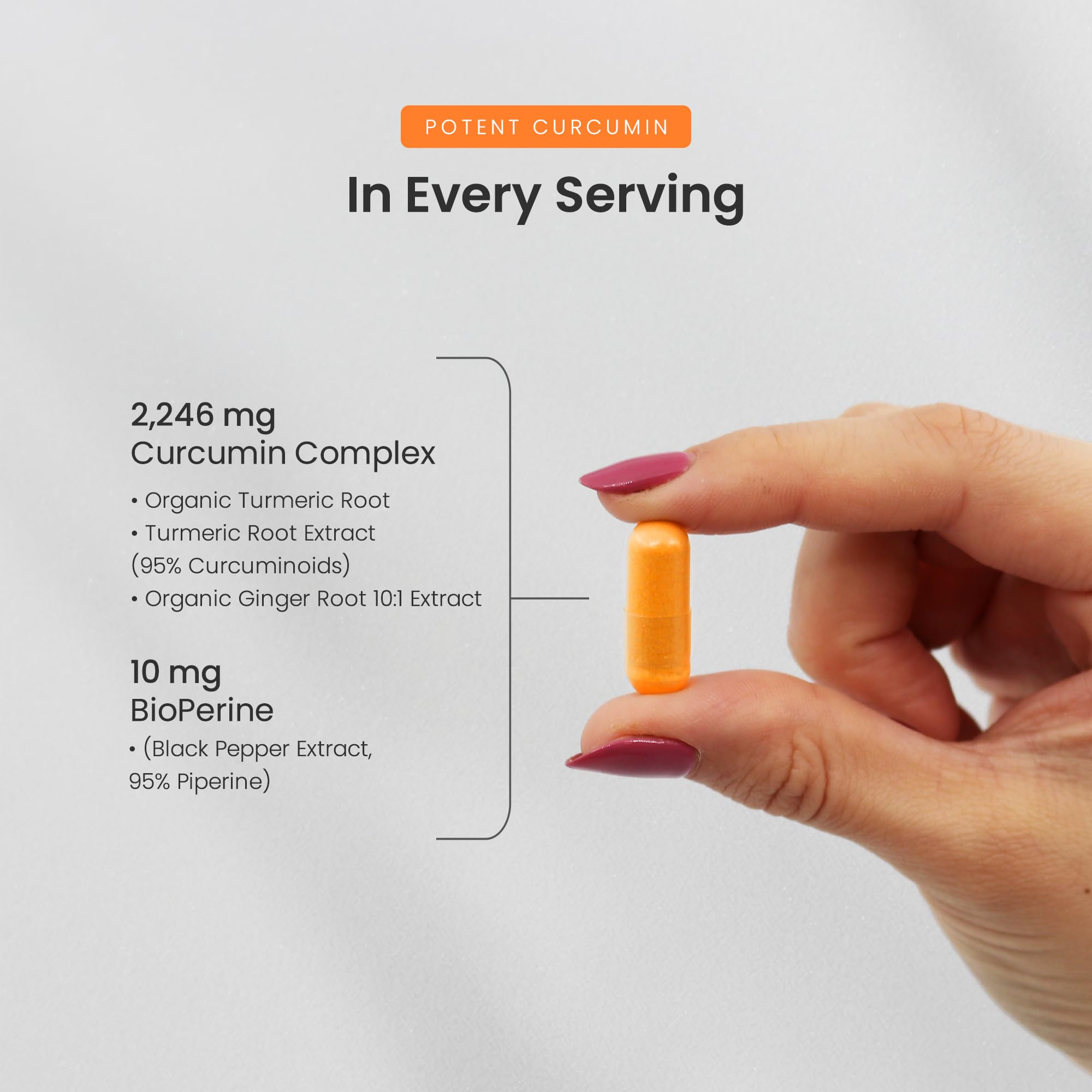 NutraChamps Turmeric Curcumin capsules on a white surface