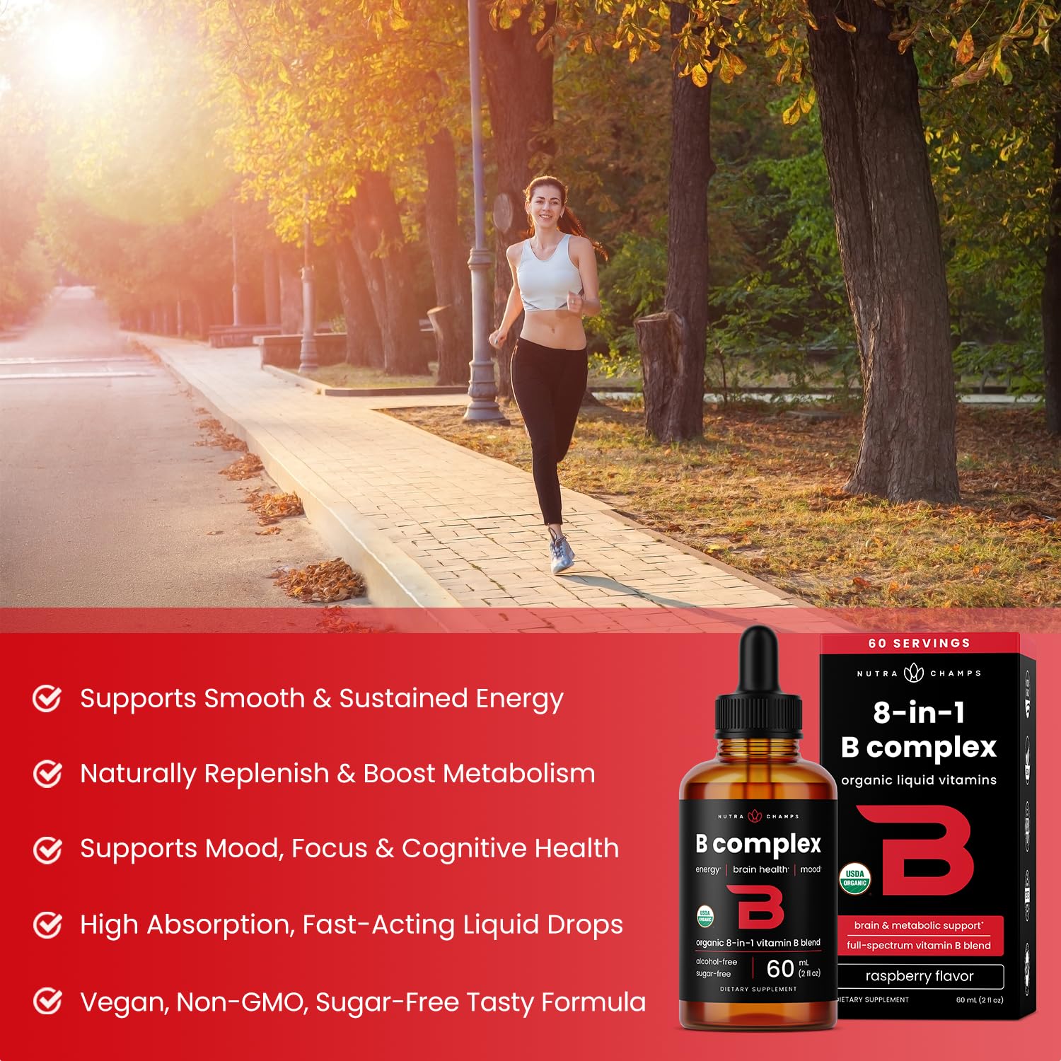 NutraChamps B Complex Drops dropper dosing for adults and kids