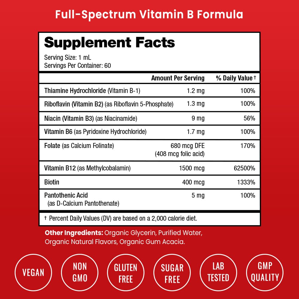NutraChamps B Complex Drops ingredients list and vegan formula