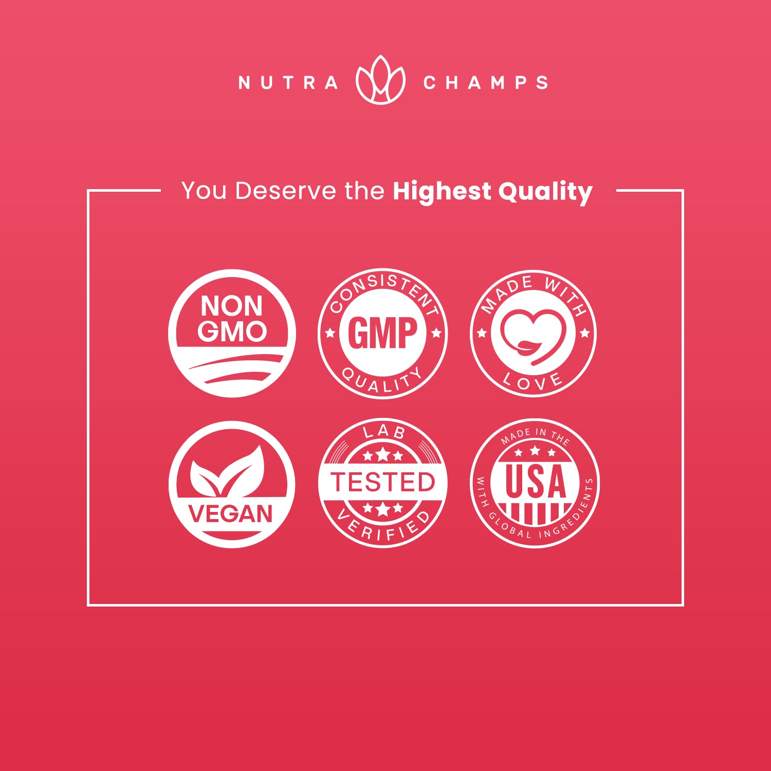 NutraChamps vegan, non-GMO, allergen-free formula is dairy- and gluten-free.